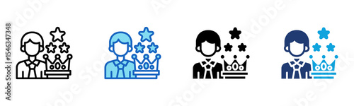 Vip Person icon Multi Style Vector Illustration 