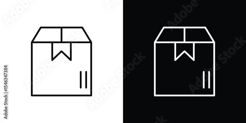 Delivering box icon in black. flat graphic vector icon
