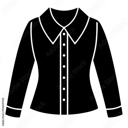 Blouse fashion flat sketch template