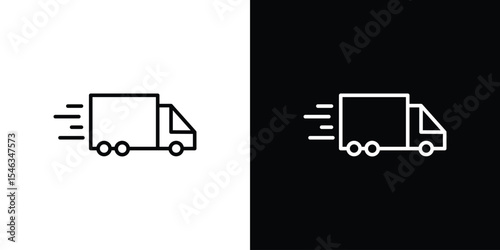 Delivery icon in black. flat graphic vector icon