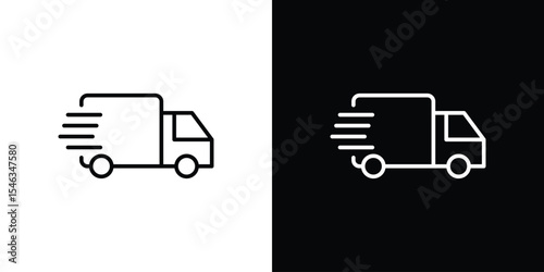 Delivery icon in black. flat graphic vector icon