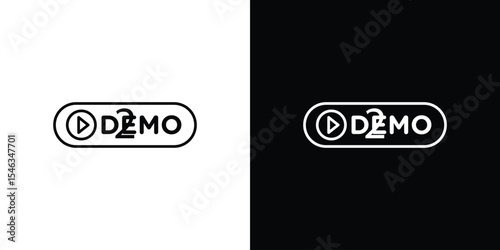 Demo video icon in black. flat graphic vector icon