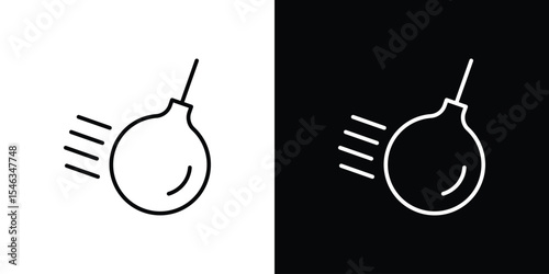 Demolition ball icon in black. flat graphic vector icon