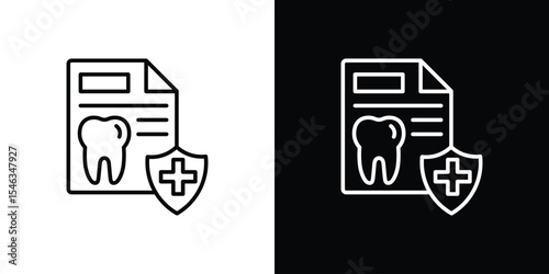 Dental insurance icon in black. flat graphic vector icon