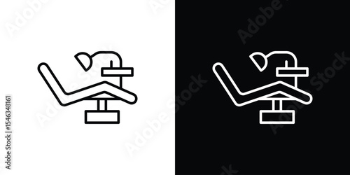 Dentist chair icon in black. flat graphic vector icon