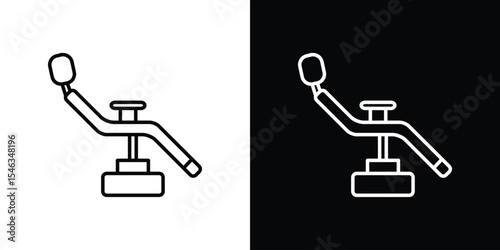 Dentist chair icon in black. flat graphic vector icon