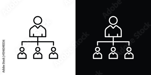 Department head icon in black. flat graphic vector icon