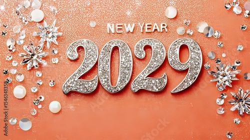 Radiant And Sparkling Gems Celebrate The 2029 Year With A Shimmering Festive New Year Design