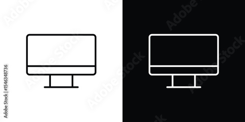 Desktop icon in black. flat graphic vector icon