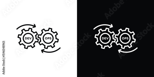 Devops icon in black. flat graphic vector icon