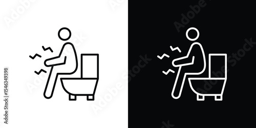 Diarrhea icon in black. flat graphic vector icon