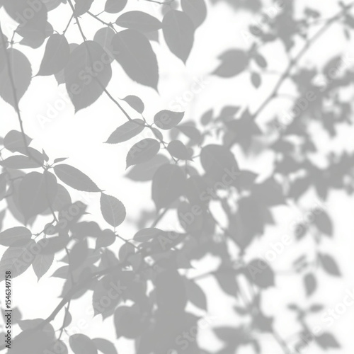 shadow overlay effect. Gray shadow of leaves isolated on white background. Plant foliage leaf shadow light effect. Mockup Blurred tree branch shadow. Ideal for summer spring design elements PNG