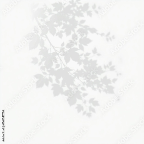 shadow overlay effect. Gray shadow of leaves isolated on white background. Plant foliage leaf shadow light effect. Mockup Blurred tree branch shadow. Ideal for summer spring design elements PNG