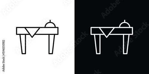 Dining table icon in black. flat graphic vector icon
