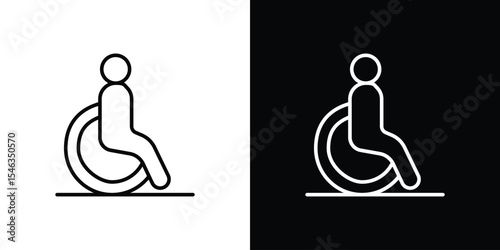 Disable icon in black. flat graphic vector icon