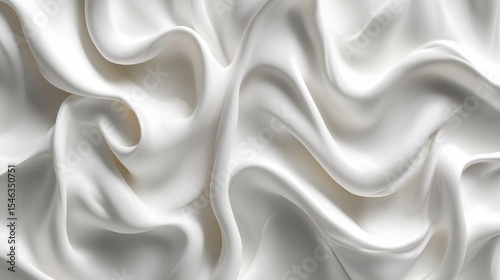 A white fabric with a wavy texture, resembling a piece of ice cream