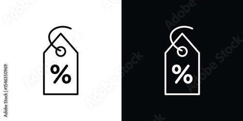 Discount tag icon in black. flat graphic vector icon