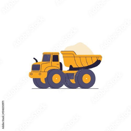vector yellow truck isolated on white