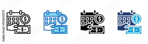 Salary Payout icon Multi Style Vector Illustration 