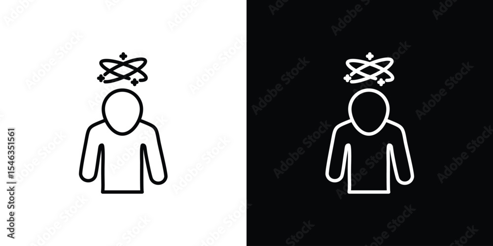 Valokuva Dizziness icon in black. flat graphic vector icon