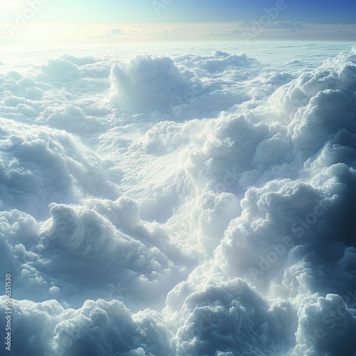 The sky is filled with fluffy white clouds, creating a serene
