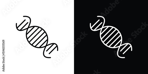 DNA icon in black. flat graphic vector icon