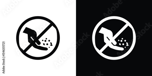 Do not feed the animals signs in black. flat graphic vector icon