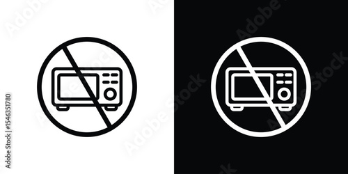 Do not microwave icon in black. flat graphic vector icon