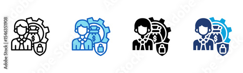 Private Equity icon Multi Style Vector Illustration 