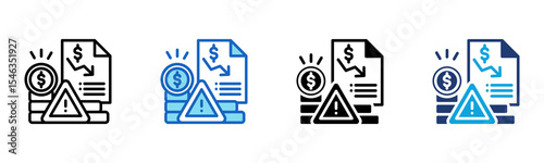 Financial Risk icon Multi Style Vector Illustration 