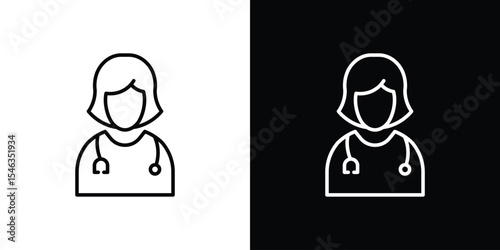 Doctor icon in black. flat graphic vector icon