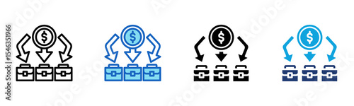 Diversification icon Multi Style Vector Illustration 