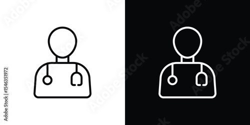 Doctor icon in black. flat graphic vector icon