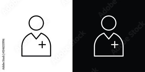 Doctor icon in black. flat graphic vector icon
