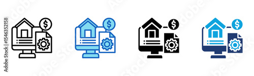 Asset Management icon Multi Style Vector Illustration 