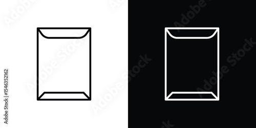 Document envelope icon in black. flat graphic vector icon