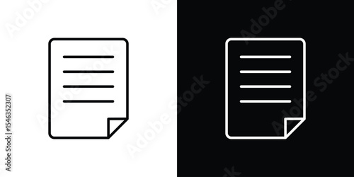 Document icon in black. flat graphic vector icon