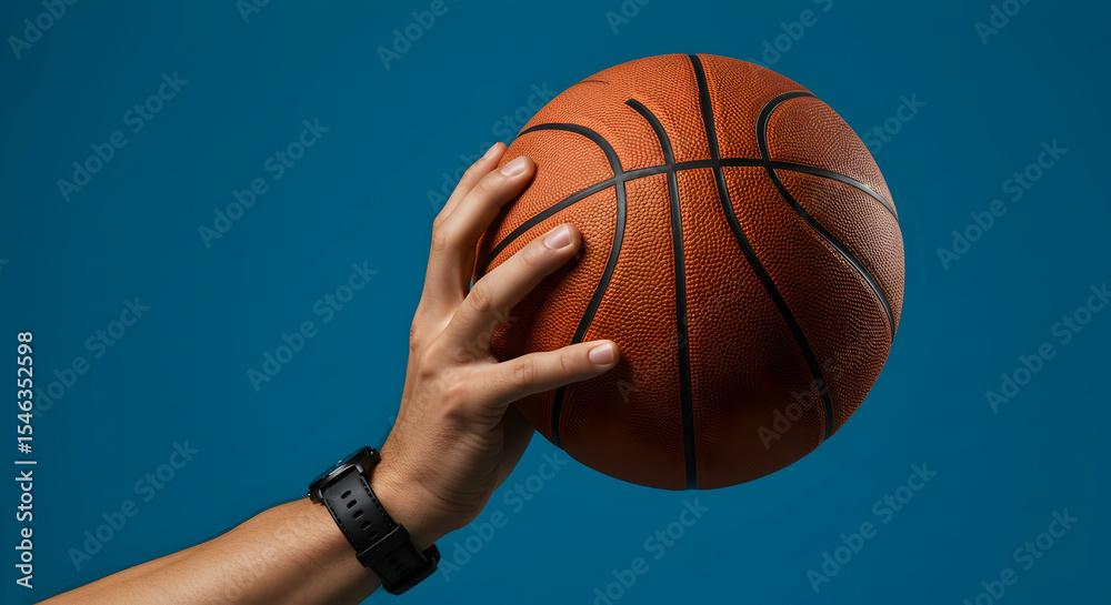 Fototapeta premium Hand and Basketball Mockup