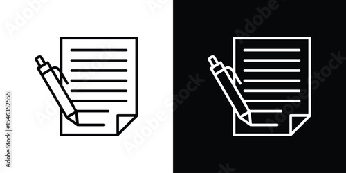 Document signed icon in black. flat graphic vector icon