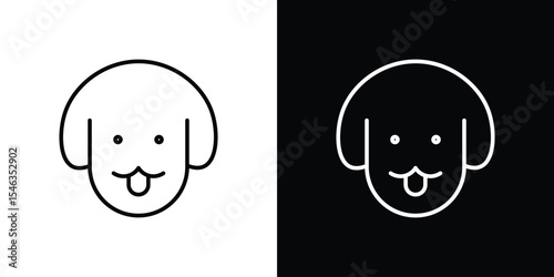 Dog icon in black. flat graphic vector icon