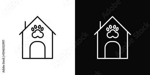 Dog Shelter icon in black. flat graphic vector icon