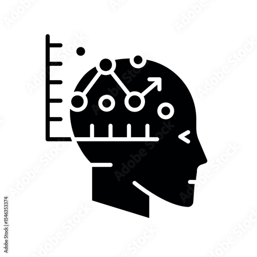 data analysis black flat icon for digital and print projects.