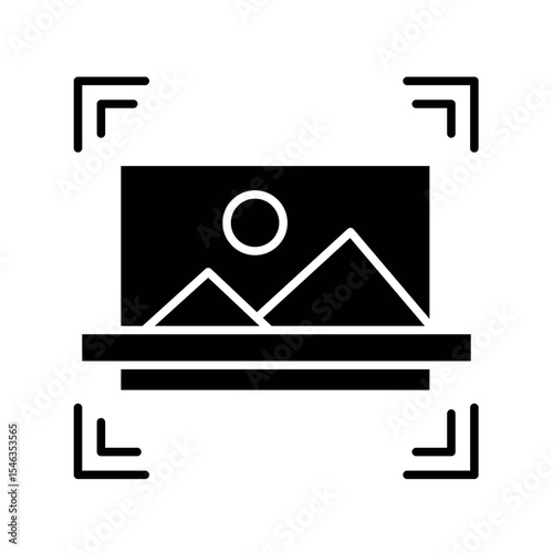 Image Recognition black flat icon for digital and print projects.