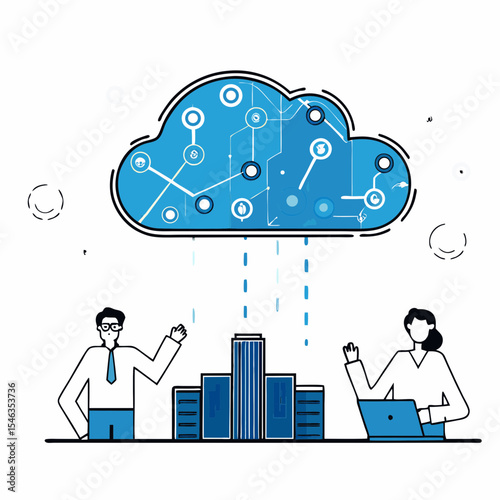 Business Professionals Utilizing Cloud Computing for Smart City Data and Digital Solutions,

