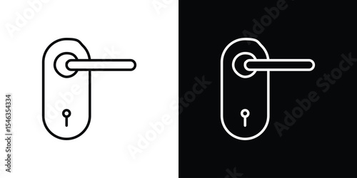 Doorknob icon in black. flat graphic vector icon