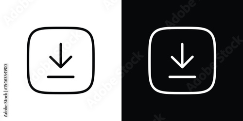 Download icon in black. flat graphic vector icon