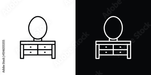 Dresser icon in black. flat graphic vector icon