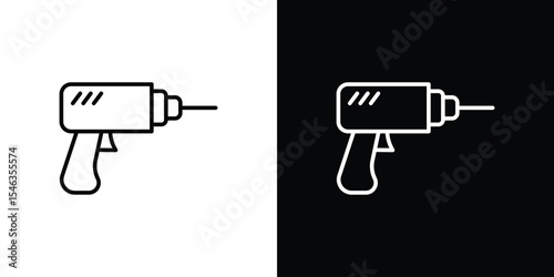 Drill icon in black. flat graphic vector icon