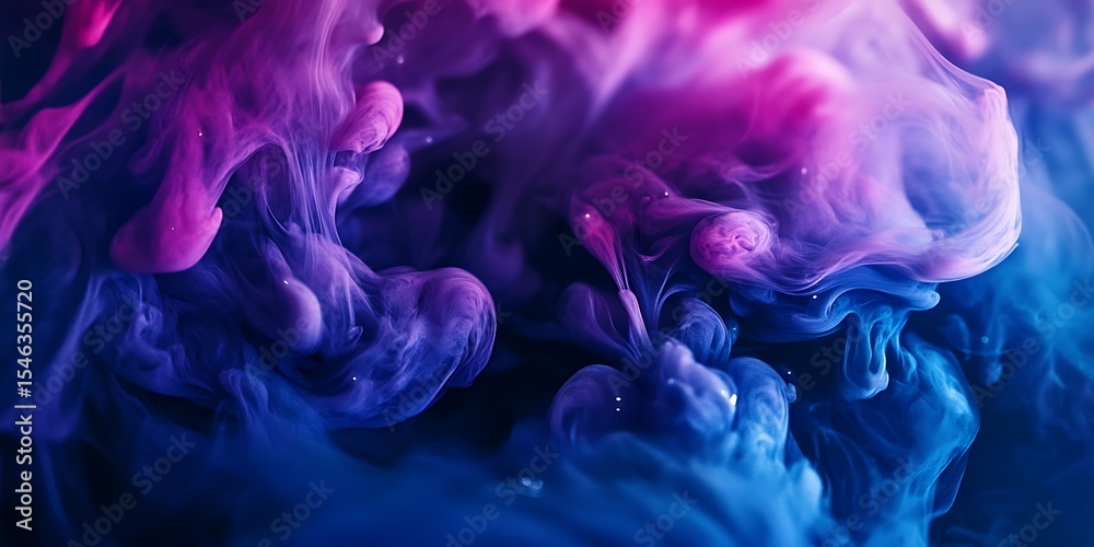 Fototapeta premium Stunning Purple and Blue Ink Swirl Abstract Background Texture for Design Projects
