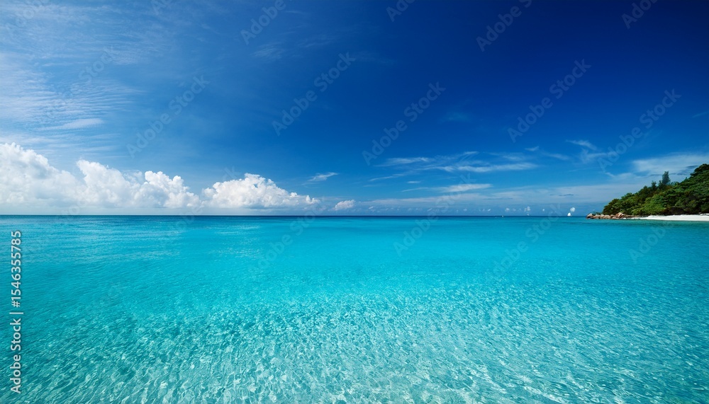 Fototapeta premium beautiful seascape with clear blue water and blue sky